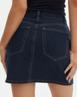 Mid Rise Denim Skirt -Outlet Glassons Store remi high rise denim skirt last rodeo indigo back ss145806rdnm