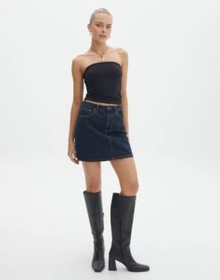 Active Mini Skirt -Outlet Glassons Store remi high rise denim skirt last rodeo indigo front ss145806rdnm 1
