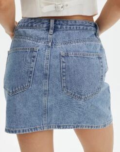 Mid Rise Denim Skirt -Outlet Glassons Store remi high rise denim skirt riley vintage wash back ss145806rdnm