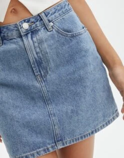 Mid Rise Denim Skirt -Outlet Glassons Store remi high rise denim skirt riley vintage wash imageback ss145806rdnm