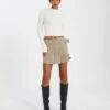 Belted High Waist Pleated Mini Skirt -Outlet Glassons Store riggs cargo pleated mini skirt on the rocks front ss92078ben 1