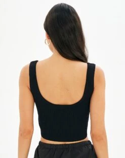 Sweetheart Ruched Cropped Tank -Outlet Glassons Store roddi ruched tank black back kv63199rib