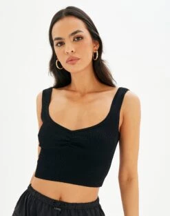 Sweetheart Ruched Cropped Tank