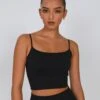 Active Seamless Ribbed Contour Cropped Tank 1 Active Seamless Ribbed Contour Cropped Tank -Outlet Glassons Store rosa seamless tank black front tv53576hvs 1