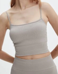 Active Seamless Ribbed Contour Cropped Tank -Outlet Glassons Store rosa seamless tank on the rocks imageback tv53576hvs