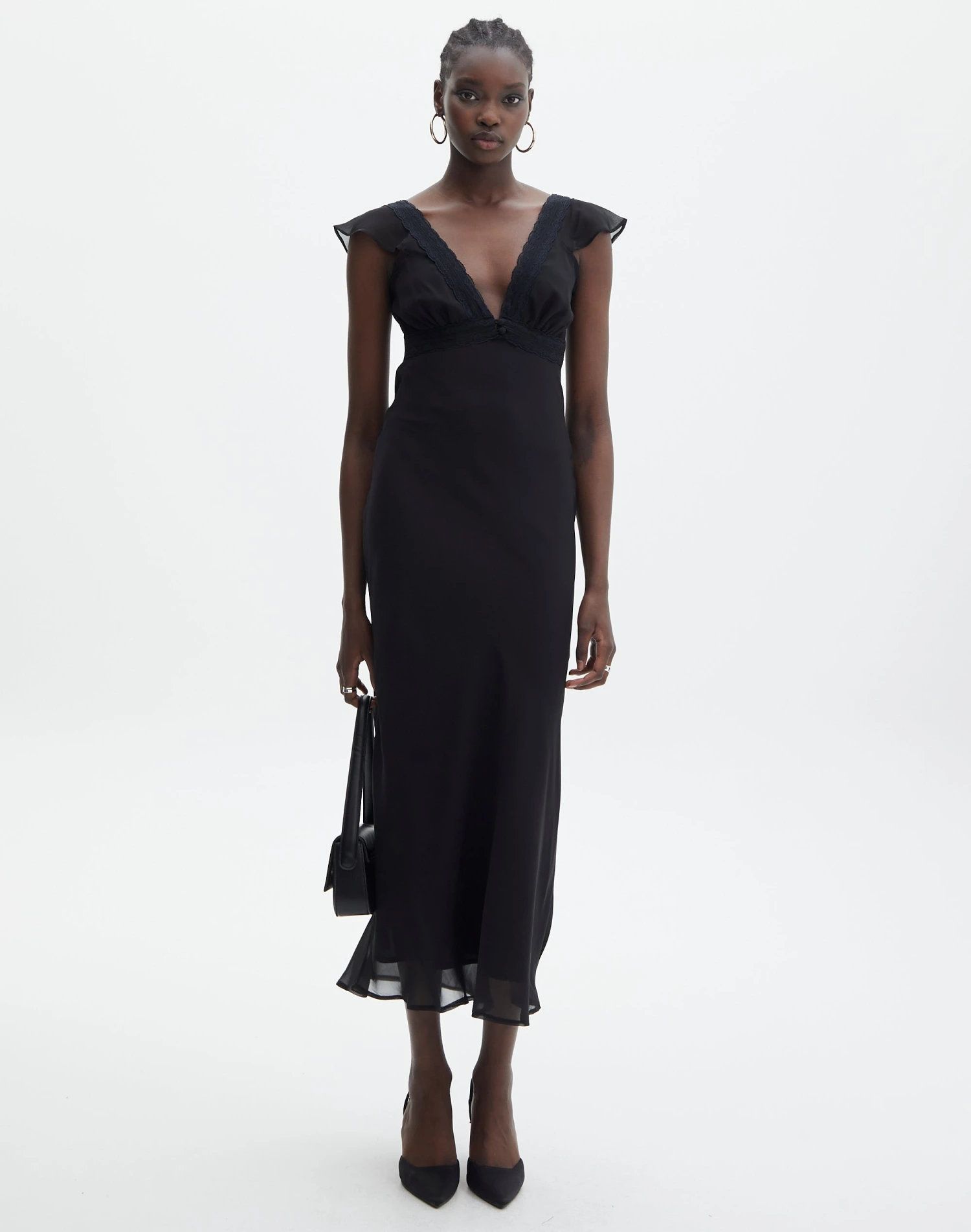 V Front Bias Cut Maxi Dress 4 V Front Bias Cut Maxi Dress - Image 2