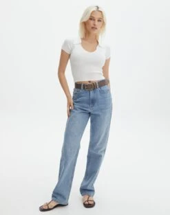 Collared Ribbed Knit Crop Top -Outlet Glassons Store sammie collared milk full ks123930vp