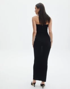 Sculpted Glitter Maxi Dress 29 Sculpted Glitter Maxi Dress -Outlet Glassons Store sangria sparkle strapless slim black back kd117623lur
