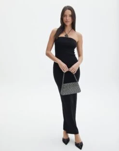 Sculpted Glitter Maxi Dress 28 Sculpted Glitter Maxi Dress -Outlet Glassons Store sangria sparkle strapless slim black full kd117623lur