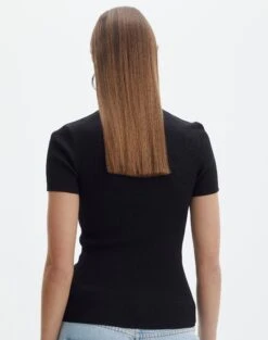 Knit Long Line T-Shirt -Outlet Glassons Store saphi short sleeve rib tee black back ks119955vn