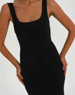 Supersoft Square Neck Slim Fit Maxi Dress 25 Supersoft Square Neck Slim Fit Maxi Dress -Outlet Glassons Store sedona square neck midi black imageback dl106733pln