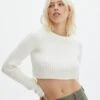 Ribbed Crew Neck Knit Jumper 2 Ribbed Crew Neck Knit Jumper -Outlet Glassons Store sharpay crop knit milk front kl90506ca