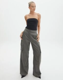 Mid Rise Straight Leg Cotton Cargo Pant -Outlet Glassons Store sierra dressy cargo pant cypress front pw109154cot