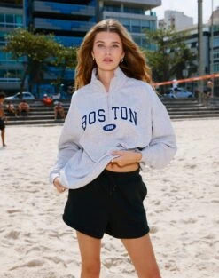 Embroidered Crew Neck Jumper 33 Embroidered Crew Neck Jumper -Outlet Glassons Store siesta short black front sw120676cot 1