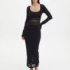 Panelled Knit Long Sleeve Maxi Dress -Outlet Glassons Store sinny longsleeve panelled maxi black front kd111216knt