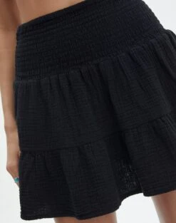 Muslin Tiered Mini Skirt -Outlet Glassons Store sky shirred muslin skirt black imageback ss72038mus