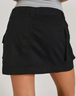 Zip Cargo Mini Skirt -Outlet Glassons Store stella cargo skirt black back ss86240pln