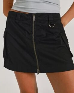 Zip Cargo Mini Skirt -Outlet Glassons Store stella cargo skirt black full ss86240pln