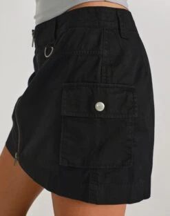 Zip Cargo Mini Skirt -Outlet Glassons Store stella cargo skirt black imageback ss86240pln