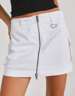 Zip Cargo Mini Skirt -Outlet Glassons Store stella cargo skirt white full ss86240pln