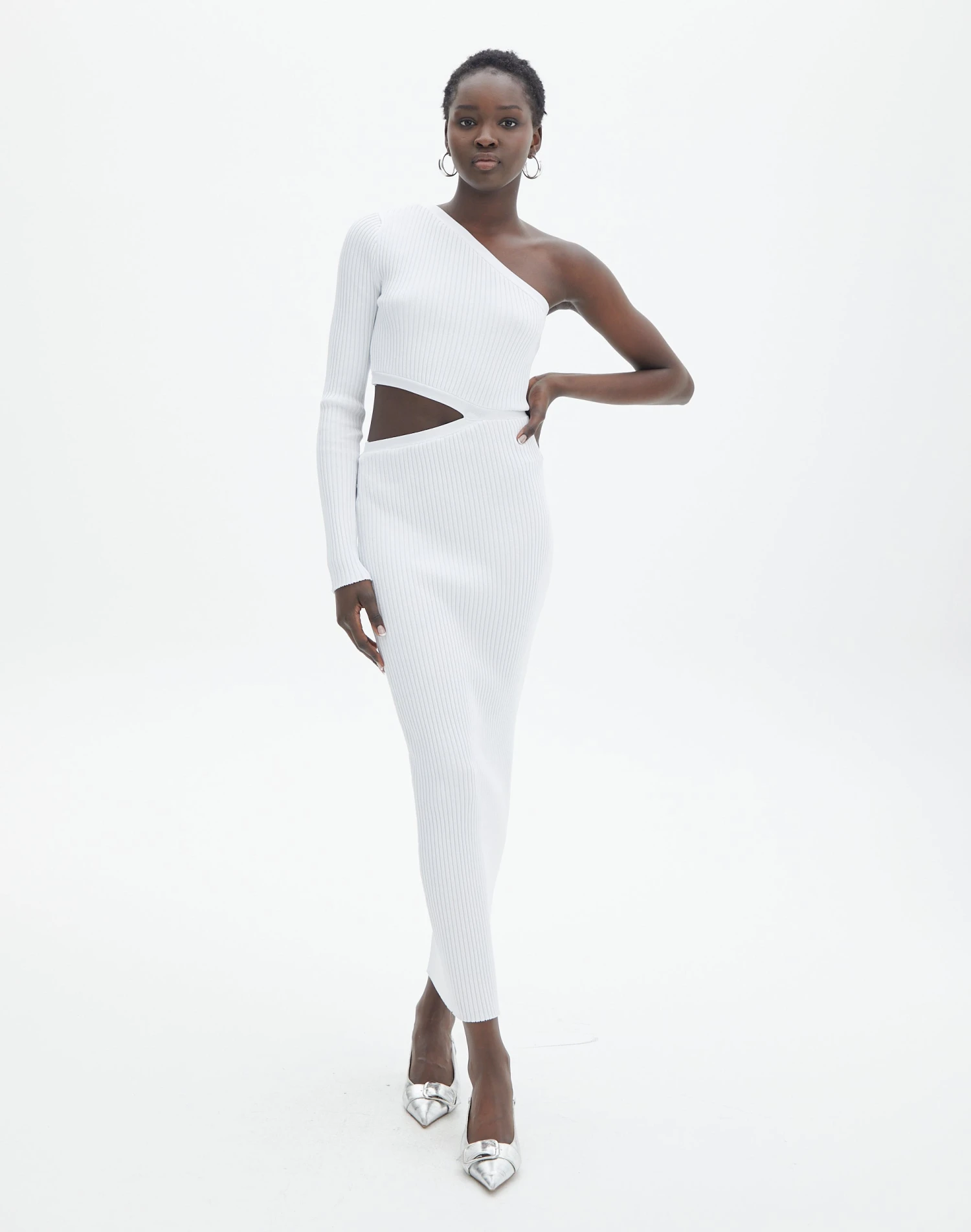 One Shoulder Long Sleeve Maxi Dress 8 One Shoulder Long Sleeve Maxi Dress - Image 6