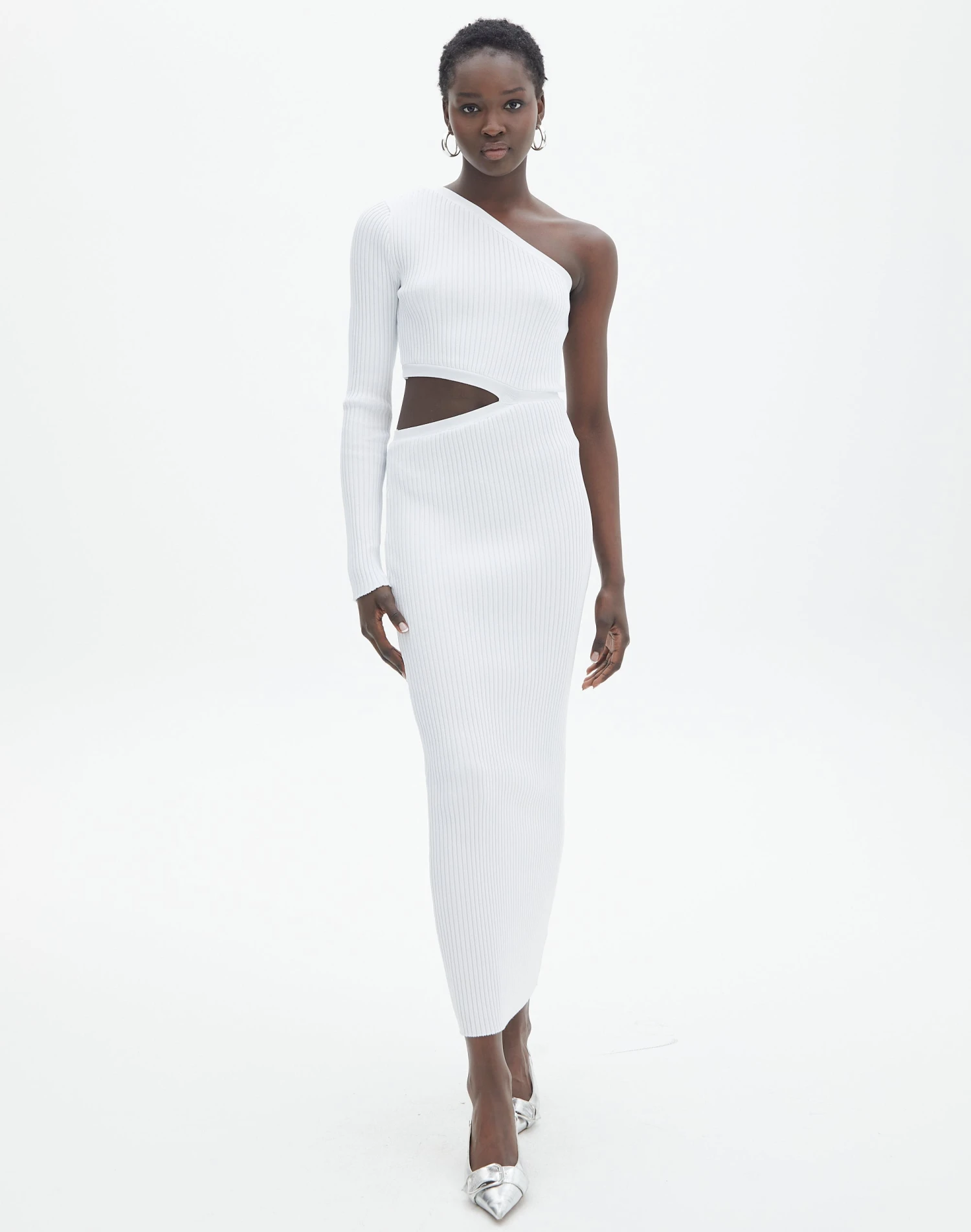 One Shoulder Long Sleeve Maxi Dress 9 One Shoulder Long Sleeve Maxi Dress - Image 7