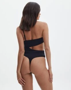 Supersoft One Shoulder Side Cut Out Bodysuit 25 Supersoft One Shoulder Side Cut Out Bodysuit -Outlet Glassons Store sully peachy bodysuit black back tb95431pch