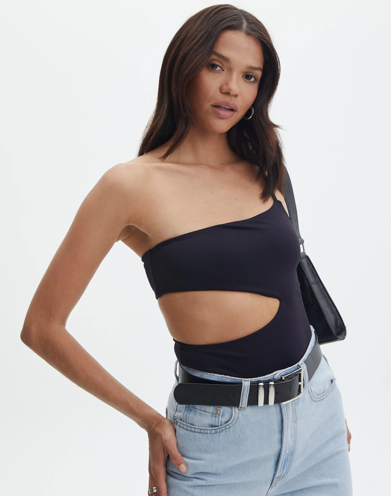 Supersoft One Shoulder Side Cut Out Bodysuit 3 Supersoft One Shoulder Side Cut Out Bodysuit