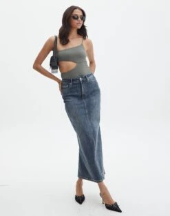 Supersoft One Shoulder Side Cut Out Bodysuit 35 Supersoft One Shoulder Side Cut Out Bodysuit -Outlet Glassons Store sully peachy bodysuit cypress full tb95431pch