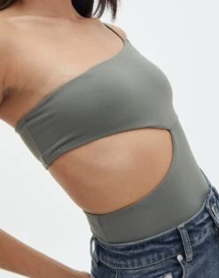 Supersoft One Shoulder Side Cut Out Bodysuit 38 Supersoft One Shoulder Side Cut Out Bodysuit -Outlet Glassons Store sully peachy bodysuit cypress imageback tb95431pch