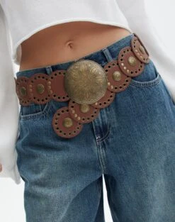 Ringspun Denim Zip Back Corset 28 Ringspun Denim Zip Back Corset -Outlet Glassons Store suri circle belt brown front be131016new 7