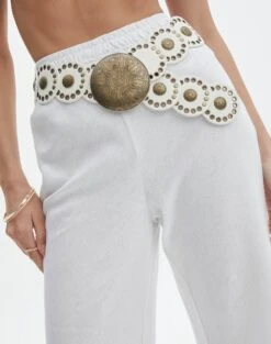 V-Neck Full Length Knit Jumper -Outlet Glassons Store suri circle belt white front be131016new 4