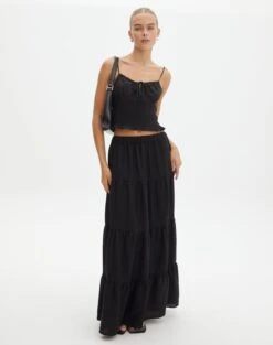Cargo Wrap Mini Skirt 39 Cargo Wrap Mini Skirt -Outlet Glassons Store t boppie tiered linen maxi skirt black front sl120340tlv 2