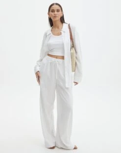 Linen Blend Pants 29 Linen Blend Pants -Outlet Glassons Store t co dallas linen pant white detail pw115995tlv