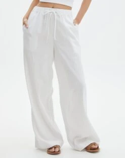 Linen Blend Pants 28 Linen Blend Pants -Outlet Glassons Store t co dallas linen pant white full pw115995tlv
