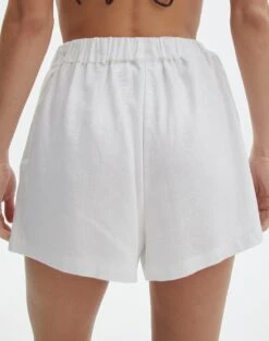 Linen Blend Tie Waist Shorts 20 Linen Blend Tie Waist Shorts -Outlet Glassons Store t co dallas tie waist short white back sw123546tlv