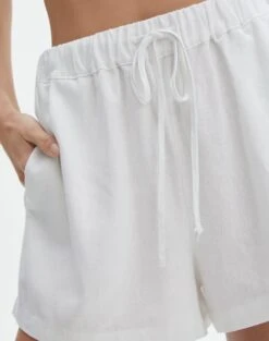 Linen Blend Tie Waist Shorts 21 Linen Blend Tie Waist Shorts -Outlet Glassons Store t co dallas tie waist short white imageback sw123546tlv