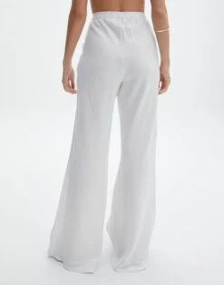 Linen Blend Wide Leg Pants -Outlet Glassons Store t co dizzy flared pant white back pw118952tlv