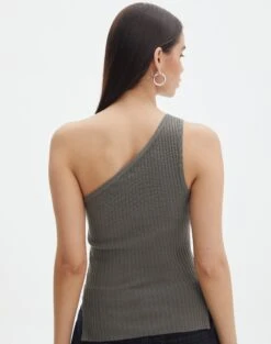 One Shoulder Split Side Knit Top -Outlet Glassons Store t co mango one shoulder knit cypress back kv55101tknt