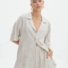 Short Sleeve Linen Blend Shirt 1 Short Sleeve Linen Blend Shirt -Outlet Glassons Store t dizzy slit oversized shirt head in the sandmilk front bs118684tcd