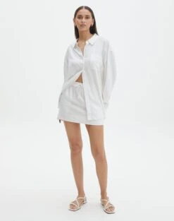 Linen Blend Mini Skirt 29 Linen Blend Mini Skirt -Outlet Glassons Store t mila tie waist mini skirt white detail ss116071tlv