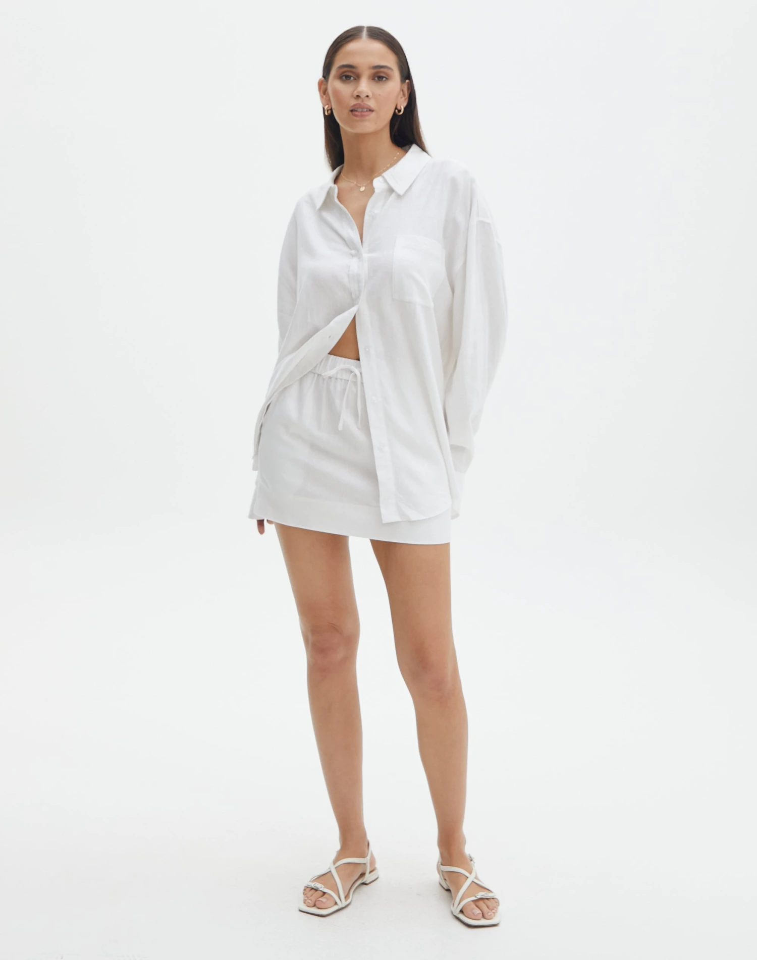 Linen Blend Mini Skirt 10 Linen Blend Mini Skirt - Image 8