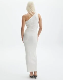One Shoulder Knit Maxi Dress -Outlet Glassons Store t oaklee one shoulder knit dress milk back kd115461tknt