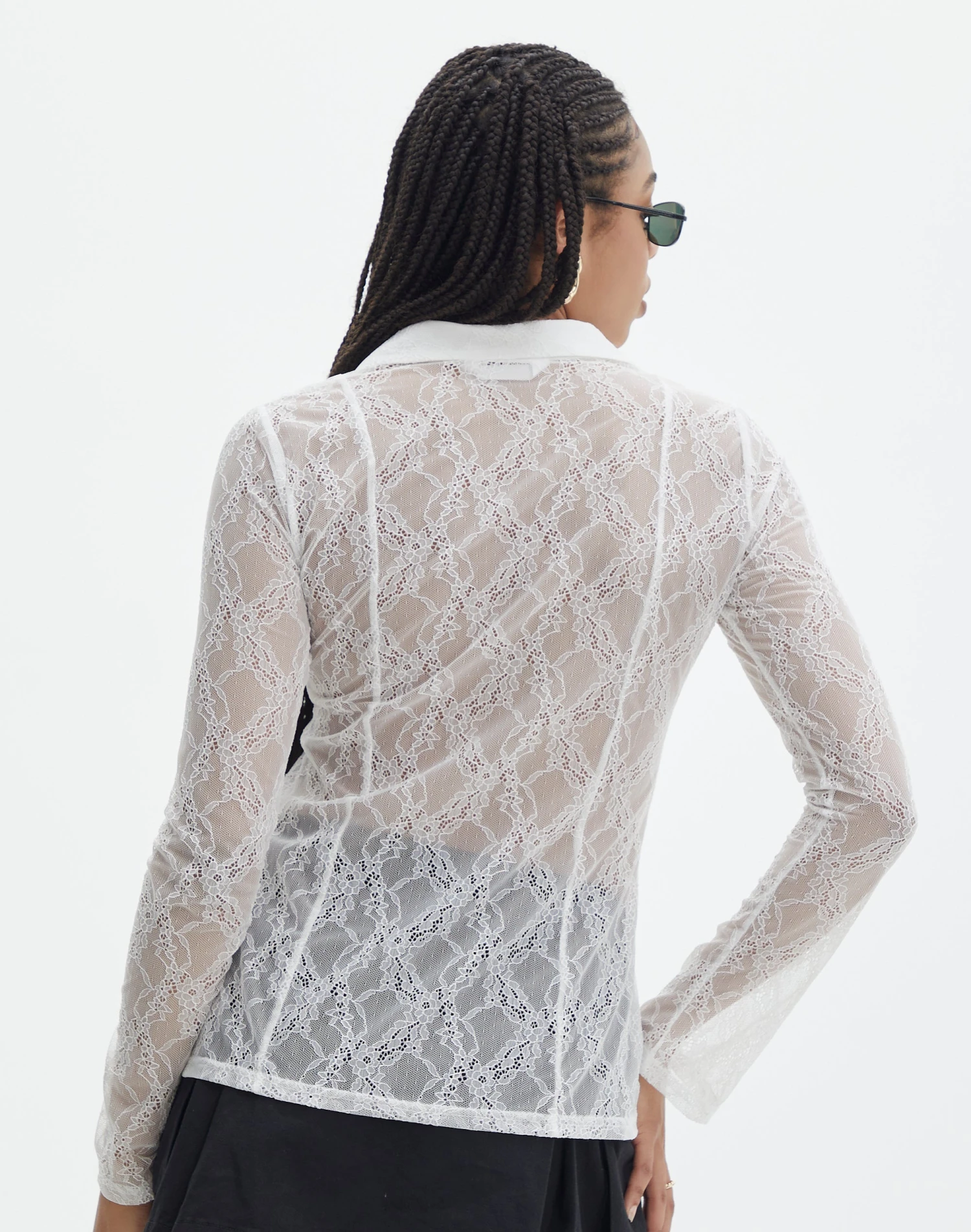Lace Long Sleeve Button Front Top 11 Lace Long Sleeve Button Front Top - Image 9