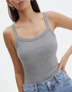 Ribbed Tank Bodysuit 32 Ribbed Tank Bodysuit -Outlet Glassons Store talia ribbed bodysuit charcoal marle imageback tb115391rib