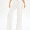 High Rise Tailored Wide Leg Panelled Pant -Outlet Glassons Store talia tailored crepe pant white front pw55252cot 3