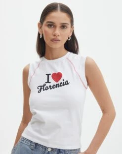 Printed Short Sleeve Top 37 Printed Short Sleeve Top -Outlet Glassons Store tana tank top florenciawhite front tv138864prt 22