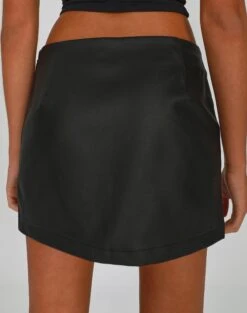 Faux Leather Zip Mini Skirt 24 Faux Leather Zip Mini Skirt -Outlet Glassons Store tara pu mini skirt black back ss106548pu