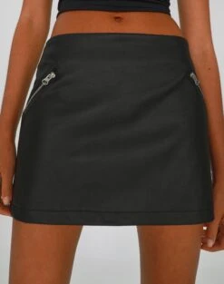 Faux Leather Zip Mini Skirt 23 Faux Leather Zip Mini Skirt -Outlet Glassons Store tara pu mini skirt black full ss106548pu
