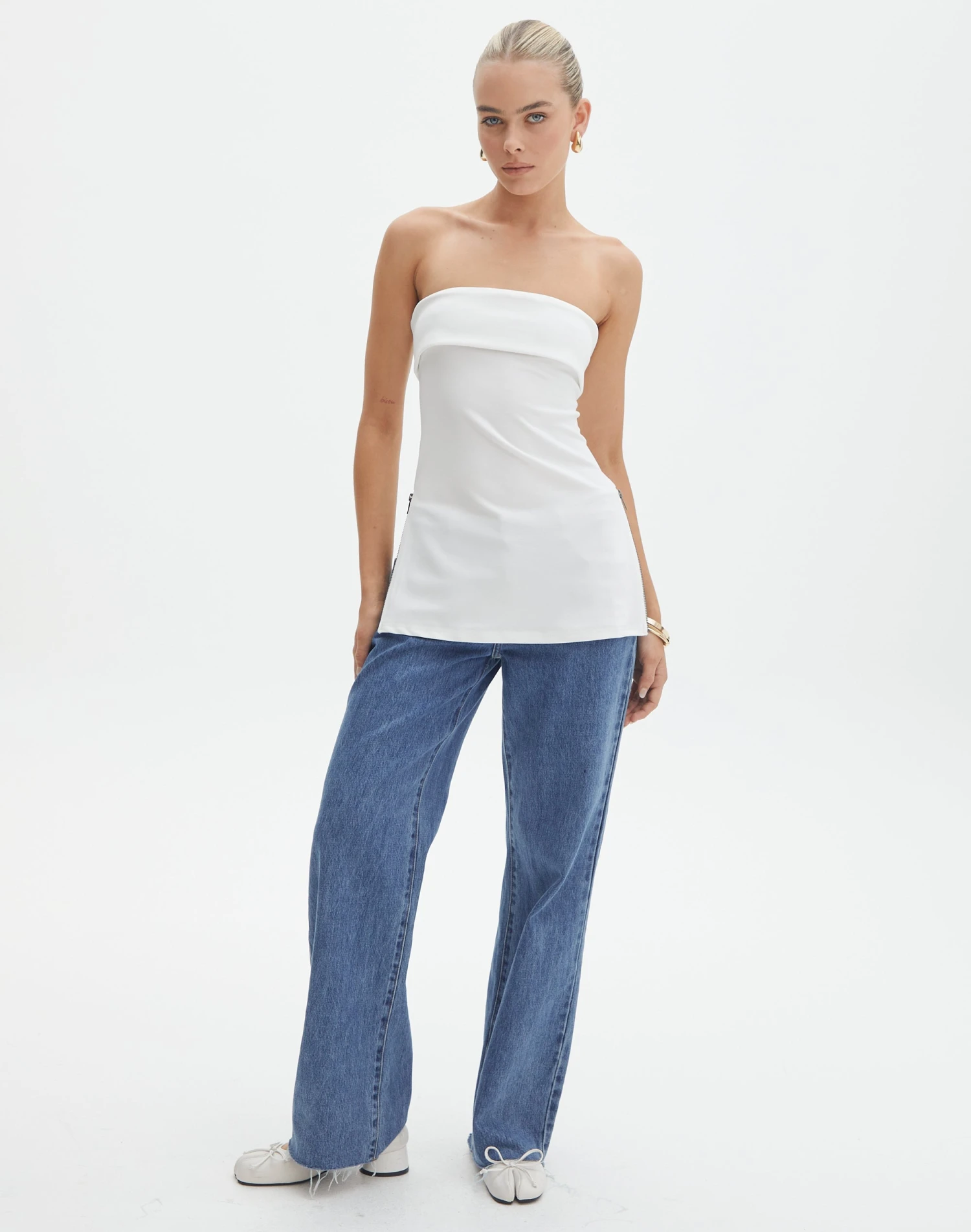 Foldover Zip Tube Top 4 Foldover Zip Tube Top - Image 2